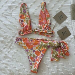 Stone Fox Swim Tie-Side Bikini Set in Bloom